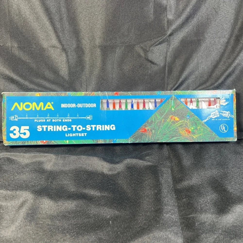 Vtg‎ Noma 35ct Multicolor Christmas String To String Light Set Indoor/outdoor